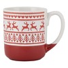 10 Strawberry Street Embossed Reindeer Mug, Set of 4 (Red),