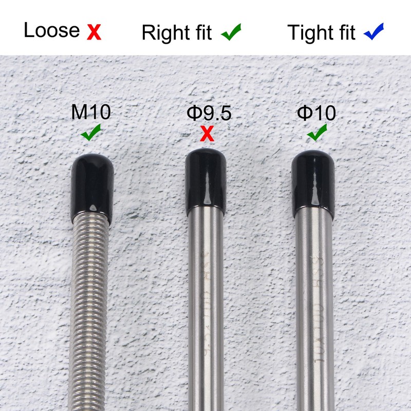 sourcing map 50pcs Round Rubber End Caps 10mm White Vinyl