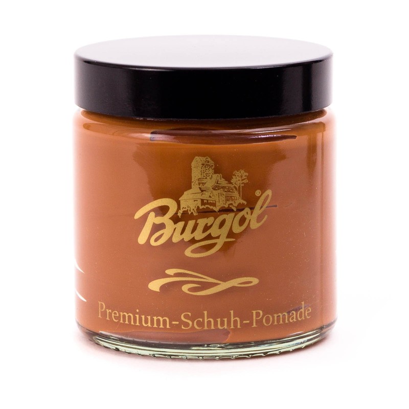 BURGOL Shoe care set Shoe pomade-COGNAC,Pot brush Cotton cloth and