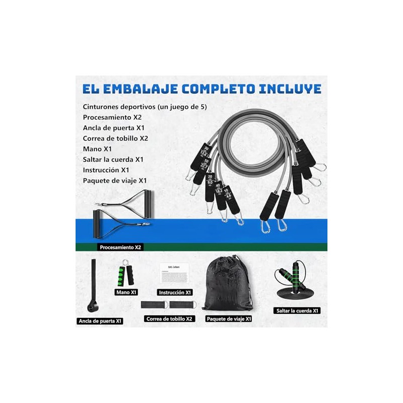 Ligas de Resistencia para Ejercicio11pcs Incluye 5 Bandas Apilables para