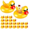 Gemscream 24 Pcs Inflatable Duck Drink Floats Lightweight Inflatable Drink