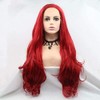 Synthetci lace front wigs (red loose wave)