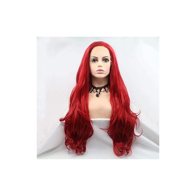 Synthetci lace front wigs (red loose wave)