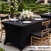 2 Pack Spandex Table Cover 6 FT Black Tablecloths Rectangle
