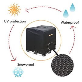 BRUXOLAY IBC Tote cover 330 gallon water tank protection cover zipper 600D heavy waterproof sunscreen material 1000L outdoor garden water tank cover