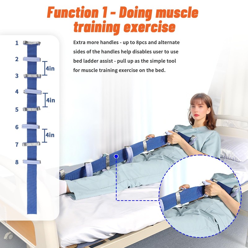 Ehucon Bed Ladder Assist,Pull Up Assist Ladder with Handle,Bed Rope