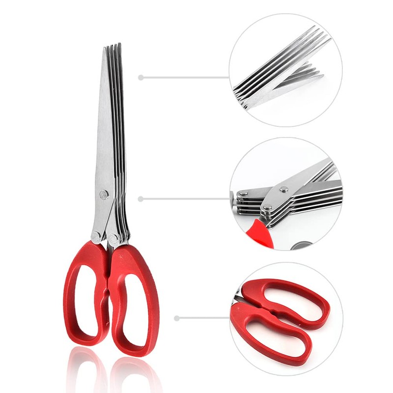 MagiDeal Shredder Scissors Multipurpose Multi-Blade Cutting Shears with Stainless Steel