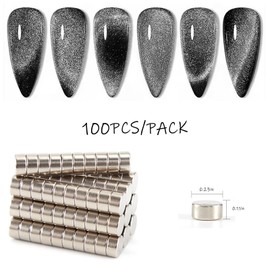 XEAOHESY 100pcs 6x3mm Mini Round Magnets for Acrylic Nail Clippers, Measuring Artificial Nail Length, Refrigerator Magnets, Neodymium Magnet for Crafts, Cabinets, Office Supplies