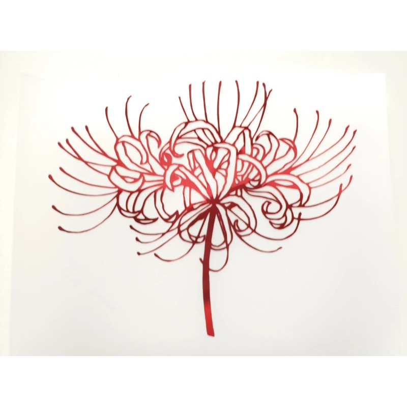Japanese Spider Lily Anime Flower Holographic Red Sticker Vinyl Decal
