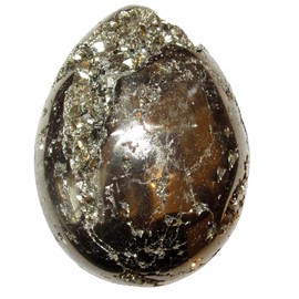 Satin Crystals Pyrite Egg Golden Cluster Geode Stone 2.5-2.75 inch