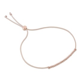 Lucky Feather 21st Birthday Gifts For Her - 14K Gold Dipped Beads Bracelet on Adjustable 7”- 8” Cord - Women Turning 21 Birthday Gifts For Her (rose-gold-plated-base)