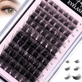 84Pcs Lash Clusters DIY Eyelash Extension D Curl Long Individual Lashes 8-16MM Natural Look Lash Extension Kit Wispy Fluffy Clusters Lashes Reusable Eyelashes DIY at Home