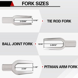 Jiimee 5pcs Ball Joint Separator Set, Heavy Duty Tie Rod Removal Tool, 1-1/8", 15/16", 11/16" Pickle Fork Tool Set with Handle and Adapter for Pitman Arm Removal