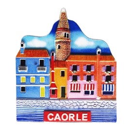 Kühlschrankmagnet Design Caorle Glockenturm 3D aus Harz, Sammlerstück, 7 x 6 cm