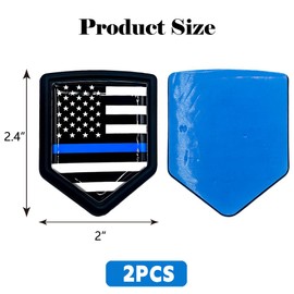 QKWL 2PCS American Flag Car Decal, American Flag Stickers, Car Emblem, Durable, Waterproof and UV Resistant, Suitable for All Types of Cars, Trucks, Motorcycles (Black and Blue)