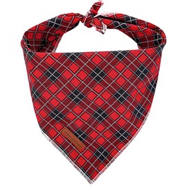 Unique style paws Christmas Dog Bandanas 1PC Washable Bibs Scarf, Pet Dog Kerchief, Cotton Triangle Dog Scarfs for Small Medium Large Girl or Boy Dogs -Red-S