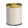 LEASYLIFE 15L/4Gal White Gold Bathroom Trash Can,Bathroom Garbage can with