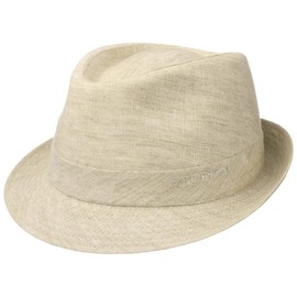 Stetson Geneva Linen Hat - Sun Hat for Women / Men - Fabric Hat Made in Italy - Summer Hat with UV Protection 40+ - Trilby Made of Linen Spring / Summer, beige