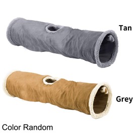 ALL FOR PAWS Collapsible Cat Tunnel Crinkle Cat Toys Play Tunnel Tube,You Will Receive Either a Gray or tan Tunnel