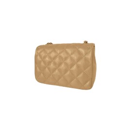 MamaMilano Women/Girls Italian Genuine Leather Cleo Shoulder Bag/Purse/HandBag/Totebag With Beautiful Strap - nude