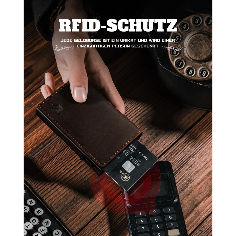 DODENSHA MagSnap Wallet I Card Holder Wallet, Dark Brown-A