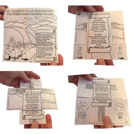 Spanish & English Gospel Tract for Kids – Bible Verses from Romans – Color & Learn Christian Craft (12 Count) #30104