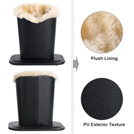 Bivisen Eyeglass Holder Stand, Modern Velvet Plush Lined PU Leather Eyeglasses Glasses Holder Case (Black + Black)