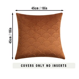 GONOVE Cushion Covers 45x45cm Decorative Retro Embossing Throw Pillow Covers Set of 2 Square Velvet Soft Cushions Pillow Cases for Fall Home Sofa Couch Chair Decor,Rust Orange