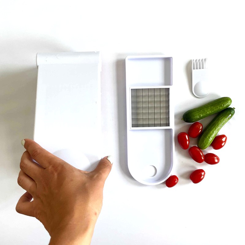 Jean-Patrique Magic Vegetable Chopper with Container - White Food Chopper
