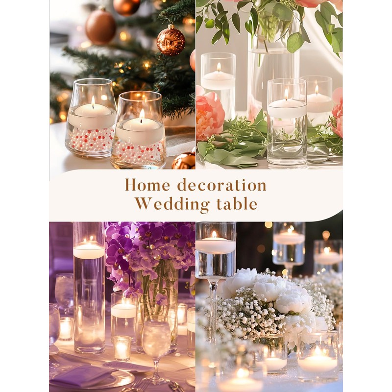 Ashlux White Floating Candles 3 inch, 24 Pack Floating Candles