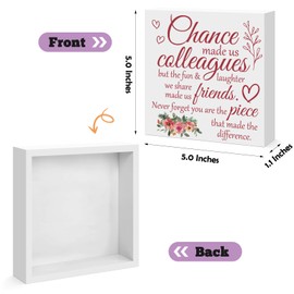 Colleague Leaving Gifts for Women Going Away Goodbye Farewell Gifts for Coworkers Friends Work Bestie Retirement Gift New Job Gift Coworker Office Home Desk Sign Decor Wood Box Sign