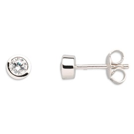 XENOX® Zarge Women's Earrings Made of High-Quality 925 Sterling Silver with Zirconia Stone, Sterling Silver, Cubic Zirconia