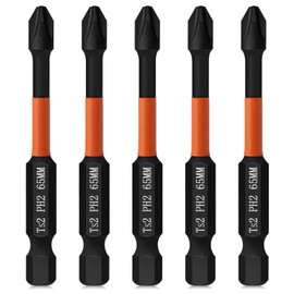 Hakkin 5Pcs PH2 Magnetic Impact Screwdriver Driver Bit Set - 65mm Heavy Duty S2 Steel Professional Impact Driver Bits