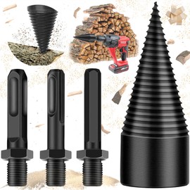 4 Piece Set Firewood Drill Bits Wood Splitter Wood Splitter Heavy Duty Drill Electric Screwdriver (42mm)