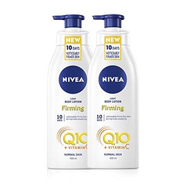 NIVEA Light Firming Body Lotion Q10 + Vitamin C Pack of 2 (2 x 400ml), Nourishing Firming Cream with Q10 & Vitamin C, NIVEA Soft Moisturising Cream for Firm Skin