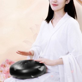 Unbranded 6 in Steel Tongue Drum 11 Notes Handpan Drum w/ Drum Mallet Finger Picks Black