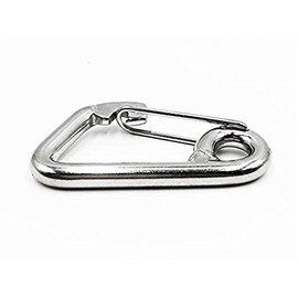 316 Marine Grade Stainless Steel Carabiner Spring Snap Hook Boat (D: 2 Inches)
