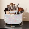 Diesisa Bling Makeup Organizer: 360°Rotating Bling Rhinestone Cosmetic Display Cases