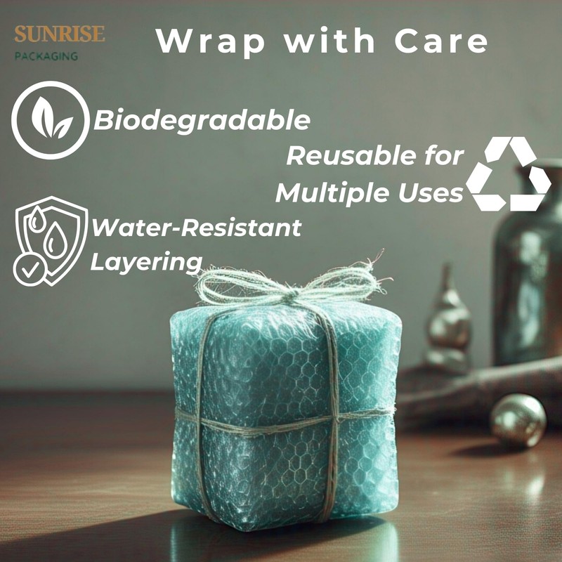 300mm Wide x 50M Long GREEN BIODEGRADABLE BUBBLE WRAP -