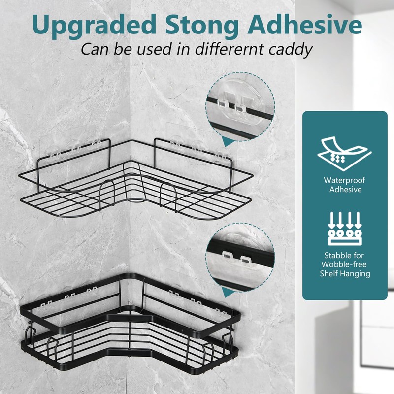 KaiwayInno 8 Pack Shower Caddy Adhesive Replacement, Strong Shower Shelf