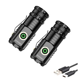 UNR0EVS LED Mini Flashlight with Magnet,Super Bright Small Pocket Flashlight,5 Modes USB C Rechargeable, IPX6 Magnetic Flashlight for EDC Camping Outdoor.