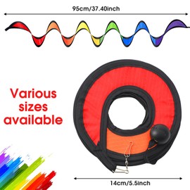 Gejoy 4 Pieces Rainbow Wind Spinner Outdoor Hanging Wind Socks Colorful Windsock Streamers for Outside Yard and Garden, Decor Windmill to Scare Birds Away(37 Inch)