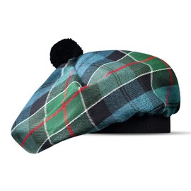 Scottish Hat Tam o Shanter Scottish Bonnet Tartan hat Acrylic Wool with Pompom (US, Alpha, One Size, Standard, Ancient Colquhoun)