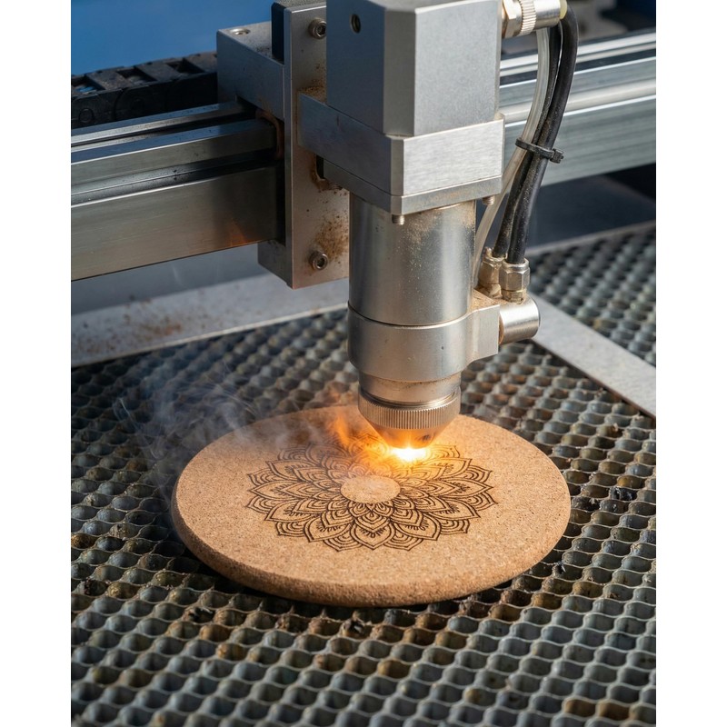 Faithful Panda 100Pcs 4.33" Blank Cork Coasters for Laser Engraving