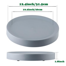 4 Packs Plant Caddy with Hidden Wheels 12.4 Inch Rolling Plant Stand Heavy Duty Plant Dolly with Casters Indoor and Outdoor Plants Plant Roller Base Large Plant Cart Pot Saucers with Wheels, Grey