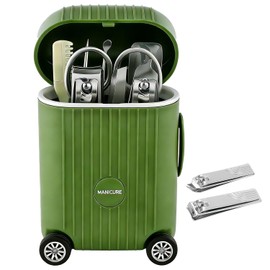 8-Piece Mini Suitcase Manicure Set - Portable Grooming Kit