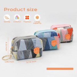 MultiValue Women's Leather Coin Bag, Portable Small Wallet, Beautiful Strawberry, Change Bag, Purse with Zip, Coins, Suitable for Girls, gray, Stylish