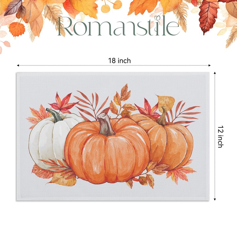Romanstile Fall Placemats Set of 4-12 X 18 Inch -