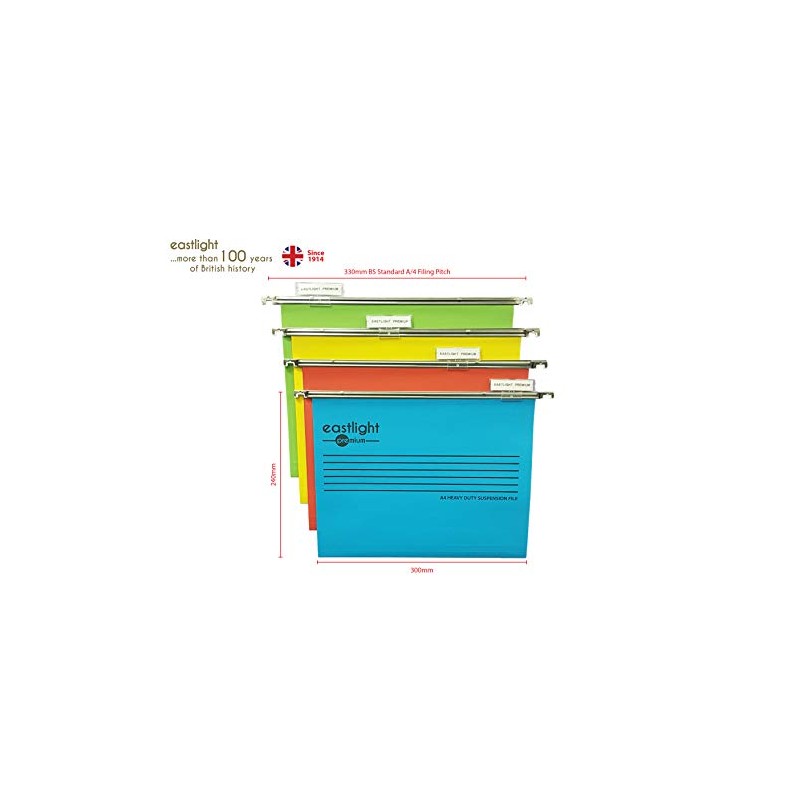 Eastlight Premium Filing Cabinet A4 Suspension Files with Tabs and