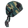 Camo Zandana Green Tie Bandana Style Fitted Skull Cap Biker